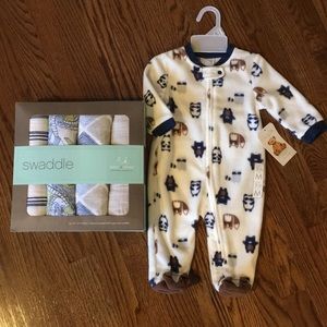 aden+anais Large Swaddle Blankets + bonus onesie!!